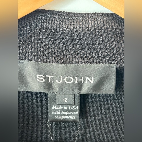 NWT ST. JOHN Knits Milano Pique Knit Fitted Jacket Blazer SZ 12 - Picture 2 of 5